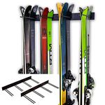 StoreYourBoard Ski Wall Storage Rack, 2 Pack Holds 16 Pairs, Steel Home and Garage Skis Mount