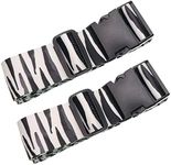 Teeoff Luggage Straps 2 Pack Suitcase Belts Travel Bag Accessories Adjustable (Zebra - 2 Pack)