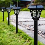 LAMTREE 12 Pack Solar Pathway Lights, Solar Yard Lights, Solar Lights Outdoor Waterproof for Pathway, Patio, Driveway, Walkway, Landscape, Lawn and Garden (Cool White)