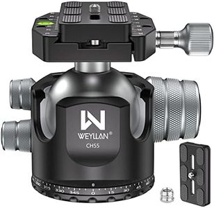 Wellan Ball Head Tripod Head, Heavy Duty 360 Panoramic Tripod Head, CNC Aluminium Alloy Tripod Camera Head for Tripod, with Two 1/4 Inch Quick Release Plates, Max Load 88.18 lbs/40 kg