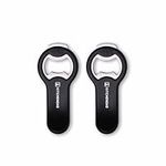 KITCHENDAO 2 in 1 Magnetic Beer Bottle Opener for Fridge and RV with Cap Catcher - Pop Can Soda Can Opener, Stick to Refrigerator for Easy Storage with Magnet, Gift for Men Husband Father- 2 Pack