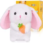 Marsjoy Easter Bunny Talking Robot - 6.3" Interactive Plush Toy, Repeats Your Words, Dances, and Shakes for Kids, Boys, Girls, and Babies