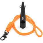 TDL Gun Dog Training Whistle with Lanyard - Dog Whistle with Loud, Solid Tone & Far Reaching Sound - Ideal High-Frequency Long-Distance Dog Recall Whistle for Most Breeds - Black with Orange Rope