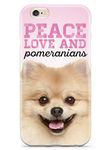 Inspired Cases - 3D Textured iPhone 6/6s Case - Rubber Bumper Cover - Protective Phone Case for Apple iPhone 6/6s - Peace Love and Pomeranians - Real Life