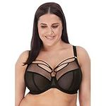 Elomi Women's Plus-Size Sachi Strappy Underwire Plunge Bra Bra, Black, 36HH