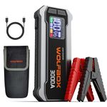 WOLFBOX 3000A Jump Starter - 16000mAh Portable Battery Booster for 8L Gas & 6L Diesel Engines, 65W Quick Charger (Adapter Not Included), LED Display, Built-in LED Light & Jumper Cables for Vehicles