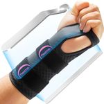FREETOO Lightweight Carpal Tunnel Wrist Supports for Right Left Hand, Breathable Rigid Wrist Splint Women Men with Removable Stays, Adjustable Forearm and Wrist Brace for Arthritis Sprain RSI