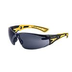 Bolle Safety Rush+ Safety Glasses, Small Yellow & Black Frame, Smoke Lenses