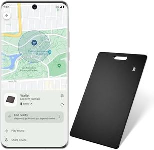 [2025 Android Card] Bluetooth Tracker Card for Android. Google Certified Wallet Finder/Item Locator Compatible with Google Find My Device App, Smart Tracking Card for Wallets, Keys, Backpack-Black