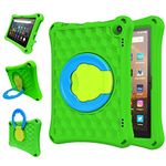 Fire HD 8 Tablet Case(2022/2020 Release,12/10th Generation) for Amazon New Fire HD 8 Light EVA 360 Turn Handle Folding Rack Cover,Incompatible with 10 inch iPad Samsung HTC LG tablet(Green)