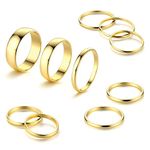 MILACOLATO 10 Pcs Knuckle Rings Set Stainless Steel Ring Simple Smooth Finger Stackable Rings Set for Women Plain Band Rings Gold