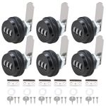 RealPlus Combination Cam Locks 3/4" Cylinder Cabinet Lock Security Combi-Cam Locks Password Coded Lock Secure Files Drawers RV Storage Locks (6 Pack, Black)