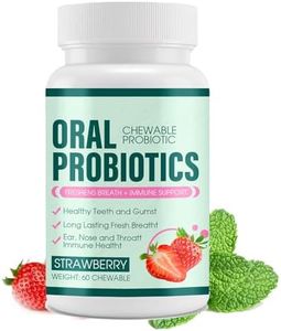 Oral Probiotics for Teeth and Gums, Chewable Probiotic Supplement for Reduce Mouth Bad Breath,Fresh Breath, 60 Tablets (1Bottle)