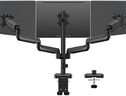 MOUNTUP Triple Monitor Mount for 17-32 inch Screens, Full Motion Triple Monitor Stand, 3 Monitors Desk Mount Holds 4.4-19.8 lbs Each, Clamp & Grommet Mounting, Black
