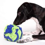 Sniffer Ball - Fun and challenging Puzzle Toy for Dogs sniff and Snack Snuffle Ball (Medium, Blue-Green)