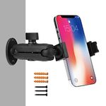 Peastrex Phone Wall Mount Holder Stand Ball Head Long Arm Drill Base 360 Degree for 3.5 to 7 in Cellphone, iPhone 14 13, Samsung Galaxy/Nexus/HTC/LG Etc, for Home Truck Car GPS LED Camera