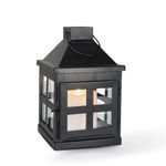 Behoma Vintage Style Candle Lantern Metal and Glass for Home Decoration, Lantern for Table-top and Wall-Hanging | Indoor and Outdoor | Matte Black Color Small (Candle/Lights NOT Included)