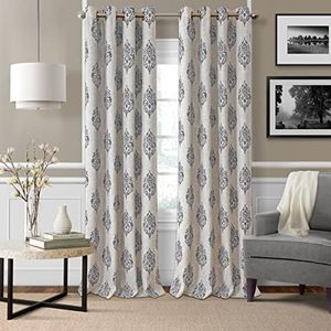 Elrene Home Fashions Room Darkening Grommet Linen Single Panel Window Curtain Drape, Gray, 52"x84" (1 Panel)