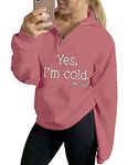 TIEGUODUN I am Cold Sweatshirt Women I Am Cold Me 24 7 Long Sleeve Crewneck Pullover Top(PKCA,L)