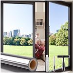 Coavas Window Films for Privacy One Way Window Film with Tools, Window Tint for Home Reflective Window Film for Sun Blocking Heat Control Self Adhesive 17.5 x 78.7 in, 44.5 x 200 cm, Silver