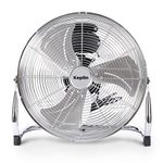 KEPLIN 16" Heavy Duty Chrome Floor Fan with 3 Speeds, Adjustable Fan Head, Standing Metal Pedestal Fan with Powerful Circulation, Room Fan Ideal for Indoor & Outdoor use Home, Gym, Office, Garage