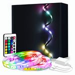 phopollo 15m led Strip Lights for Bedroom with Remote & App Control,Music Sync with Mic, Flexible 12v 5050 Led Color Changed Lights (7.5Mx2)