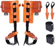 VEVOR Tree Climbing Spikes, 1 Pair Alloy Steel Climbing Spurs, 158 KG Load Capacity Tree Climbing Gear with Straps and Spike Protectors, Arborist Equipment for Climbers, Hunting, Fruit Picking, Orange