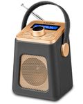 UEME Mini DAB/DAB+ FM Wireless Bluetooth Rechargeable Radio - Charcoal