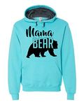 Custom Apparel House Mama Bear Hoodie Mom Women Soft Hoodie Adult Unisex Men's Women's, Scuba Blue, X-Large