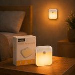One94Store Rechargeable Motion Sensor Light, Warm White LED Night Lamp with Auto On/Off Sensor 600 mAh, USB Charging Light for Bedroom, Wardrobe, Stairs & Cabinet
