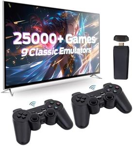 Retro Game Console, Wireless Retro Game Console, Plug & Play Video TV Game with 25,000+ Built-in Games, 4K HDMI Output, and 2.4GHz Wireless Controller, 9 Classic Emulators (64G)