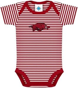 Creative Knitwear University of Arkansas Razorbacks Striped Baby Bodysuit