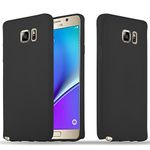 cadorabo Case works with Samsung Galaxy NOTE 5 in CANDY BLACK - Shockproof and Scratch Resistant TPU Silicone Cover - Ultra Slim Protective Gel Shell Bumper Back Skin