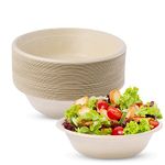 50 Pack Large Disposable Paper Bowls, 32oz Compostable Paper Bowls, Biodegradable Soup Bowls, Eco-Friendly Sugarcane Bowls for Salad, Pasta, Hot Soup, Ice Cream