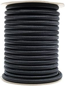 Paracord Planet - 1/2", 1/4", 1/8", 3/8", 5/8", 1/16", 3/16", 5/16", 1/32" and 2.5mm - Black Shock Cord - Elastic Bungee Nylon Crafting Stretch - Made in USA