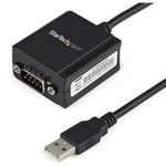 StarTech.com 6ft (1.8m) 1-Port FTDI USB to Serial RS232 Adapter Cable with COM Retention, USB to RS232 Adapter - TAA