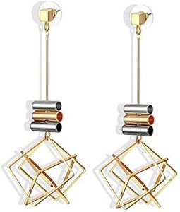 Earrings for Women, Long Gold Arracada Earrings Stainless Steel Geometric Shaped Earrings for Wedding Party Birthday Gift