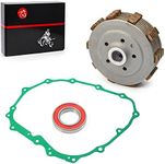 MOTO1988 Clutch Center Inner Hub & Pressure Plate & Clutch Friction Plates Kit for Honda 400EX TRX400EX Sportrax 400 1999 2000 2001 2002 2003 2004 OEM 22121-HN1-000 22350-HN1-000