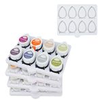 Sanfurney Drop Ink Pad Caddy Stamp Pad Storage Tray Ink Pad Organizer Holder, Stackable, Set of 5 (1 Tray Holds 8 Ink Pads, 40 Total)