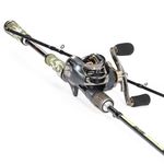 Sougayilang Fishing Rod and Reel Combo, Baitcasting Combo,30 Ton + 24 Ton Carbon Fiber 2-Piece Fishing Pole with Baitcaster Reel,SuperPolymer Handle