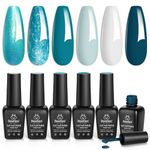 Beetles Gel Polish 6 Colors Glitter Jelly Pearl Gel Polish Mermaid Treasures Prussian Sexy Blue Glitter Gel Polish Nail Art Design Soak off Led Nail Lamp Fall Nails