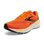 BROOKS Men's Adrenaline Gts 23 Sneaker, Red Orange/Black/Yellow, 7 UK