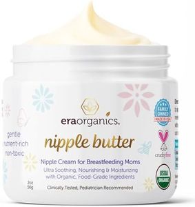 Era Organics Soothing Nipple Butter Breastfeeding Cream - USDA Organic Baby Friendly Balm to Calm and Moisturize Chapped, Sensitive Skin