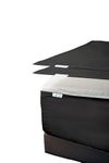 RAJVEER TEXTILE Zip On Fitted Sheet - Includes 1 Fitted Base + 2 Zip Sheet - Easy to Change, Won’t Pop Off Twin Sheet - Soft 600 TC Cotton Fitted Sheet- 15” Deep Pocket King Size- Dark Grey