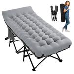 Palawano Camping Bed for Adults with Mattress, Folding Bed for Sleeping, 75 x 28 Extra Wide 600D Double Layer Oxford Travel Cot with Carry Bag for Guest, Camping, Travel & Home