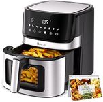 Advwin Air Fryer, 8L Digital XXL Air Fryer Oil-Less Healthy Electric Cooker, 8 Presets LED Touch Digita Screen Kitchen Oven | Nonstick Silver Air Fryer | Electronic Recipe