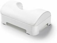 LUXE Comfort Soft and Ergonomic Toilet Footstool with Removable Soft Foam Cushion and Waterproof PU Leather Slipcover, Adjustable 5-7 Inch Height, White