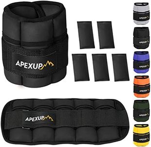 APEXUP Adjustable Ankle Weights for Women and Men, Modularized Leg Weight Straps for Yoga, Walking, Running, Aerobics, Gym (2–10lbs, Black)