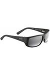Maui Jim Men's and Women's Wassup Polarized Wrap Sunglasses, Matte Black Woodgrain/Neutral Grey Polarized, Medium