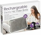 1 Pack Ultra Plush Grey Rechargeable Electric Hot Water Bottle Bed Hand Warmer Massaging Heat Pad Cozy (1 Pack)